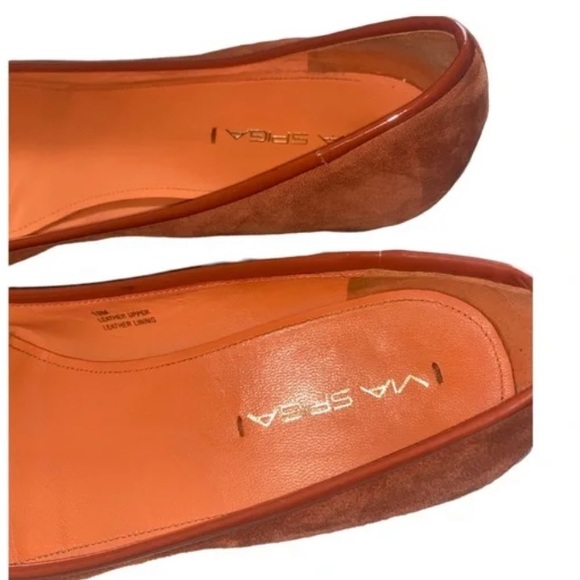 VIA SPIGA POINTED TOE ORANGE SUEDE LEATHER FLAT SIZE : 10 M - Picture 4 of 7